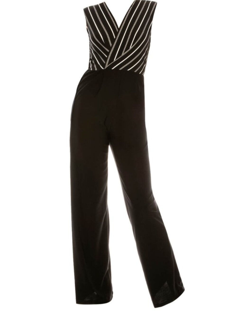 ✨ Black & White Striped Jersey Jumpsuit ✨